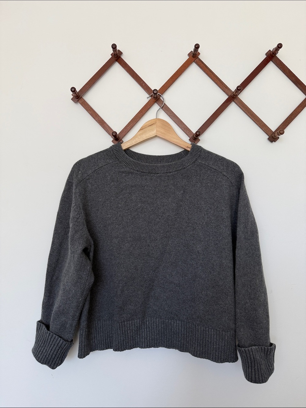 Banana Republic Cotton-Blend Charcol Grey Sweater - Size M